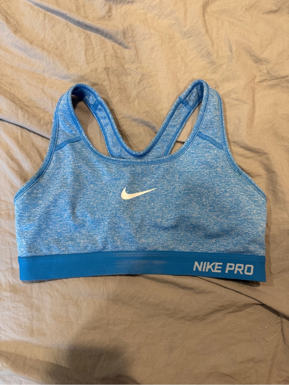 Nike Pro Heathered Blue Racerback Sports Bra
